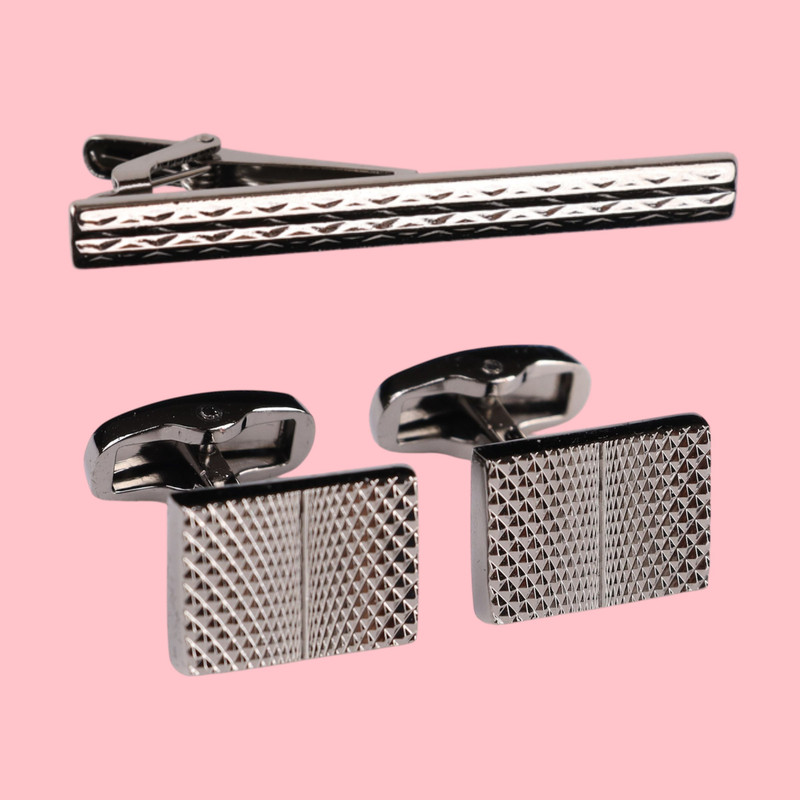 ست دکمه سردست و گیره کراوات مردانه نسن مدل ND13