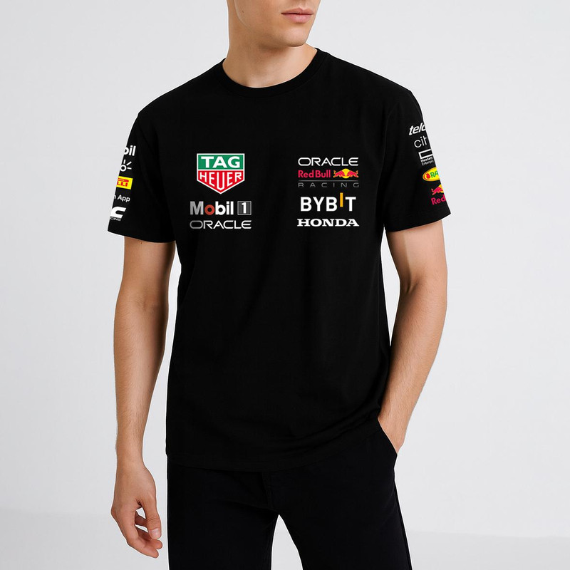 تی شرت آستین کوتاه مردانه طرح ردبول ریسینگ کد T-RB-B