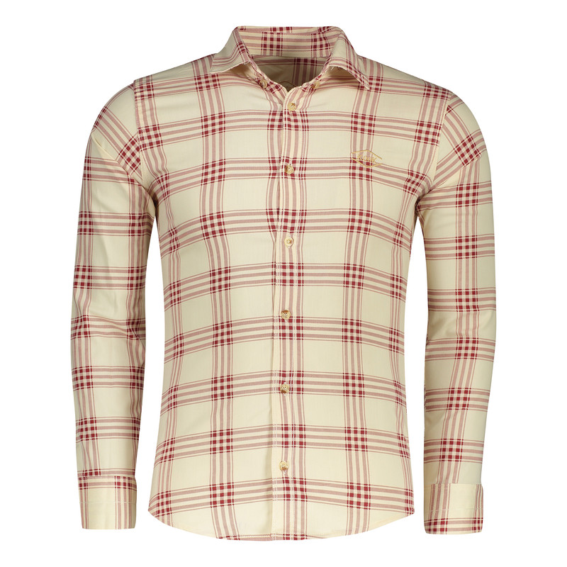 پیراهن آستین بلند یقه برگردان مردانه مدل POHST GOLDOZI