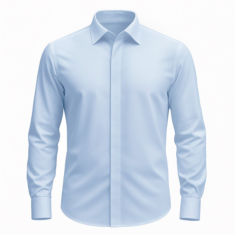 پیراهن آستین بلند یقه برگردان مردانه مدل قاپک مخفی هوفر کد ABE