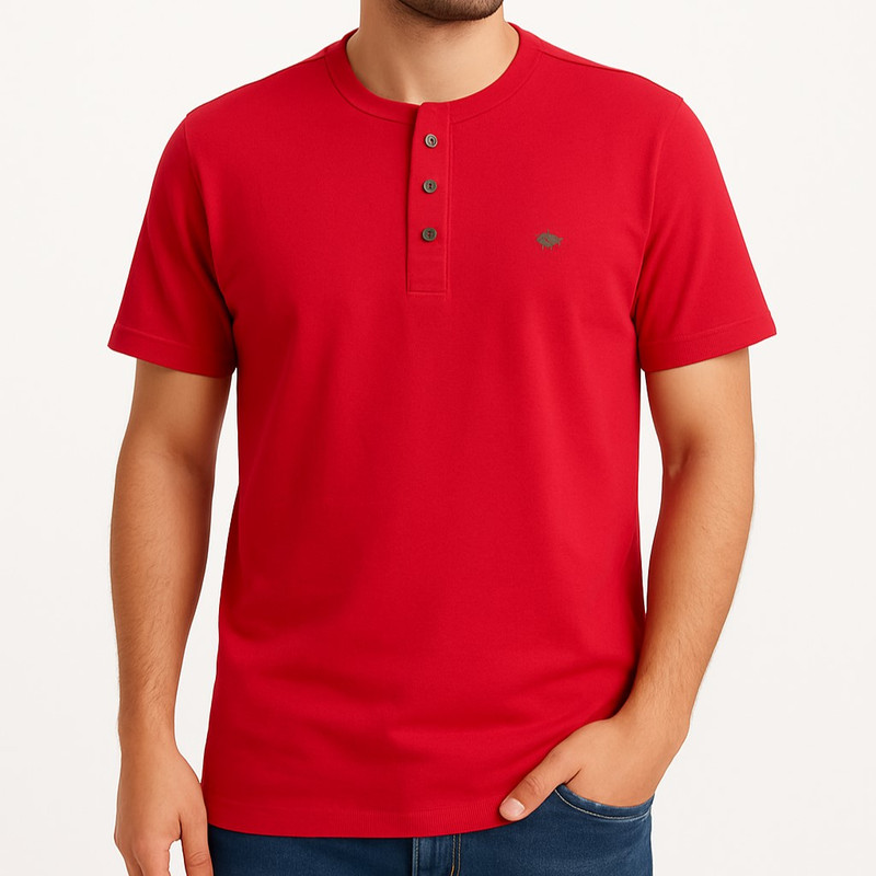 تی‌شرت آستین کوتاه مردانه مدل سه دکمه