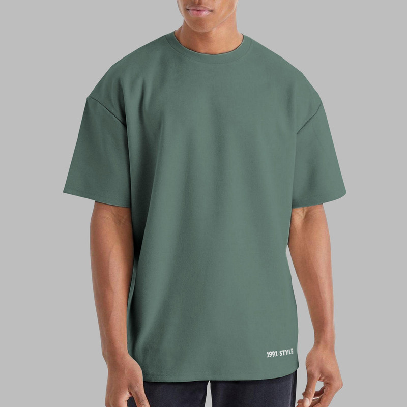 تی شرت اورسایز مردانه نوزده نودیک مدل TS1963 Gr