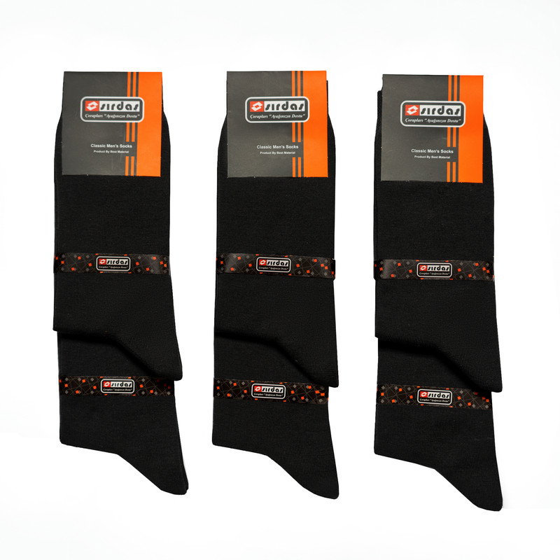 جوراب ساق بلند مردانه سیرداش مدل ساده 111 بسته 6 عددی