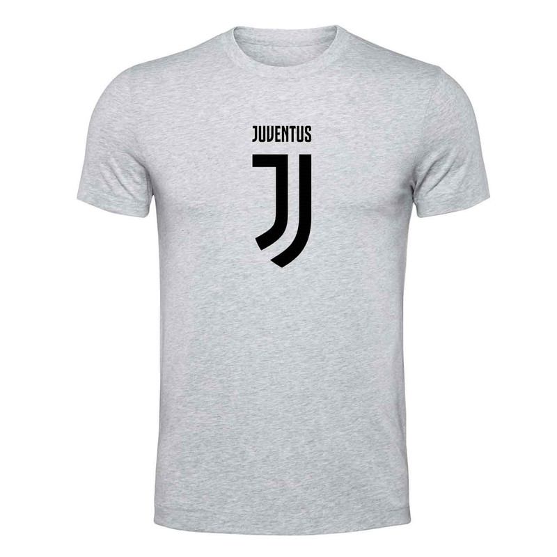 تیشرت آستین کوتاه ملانژ الینور طرح یوونتوس مدل EML215