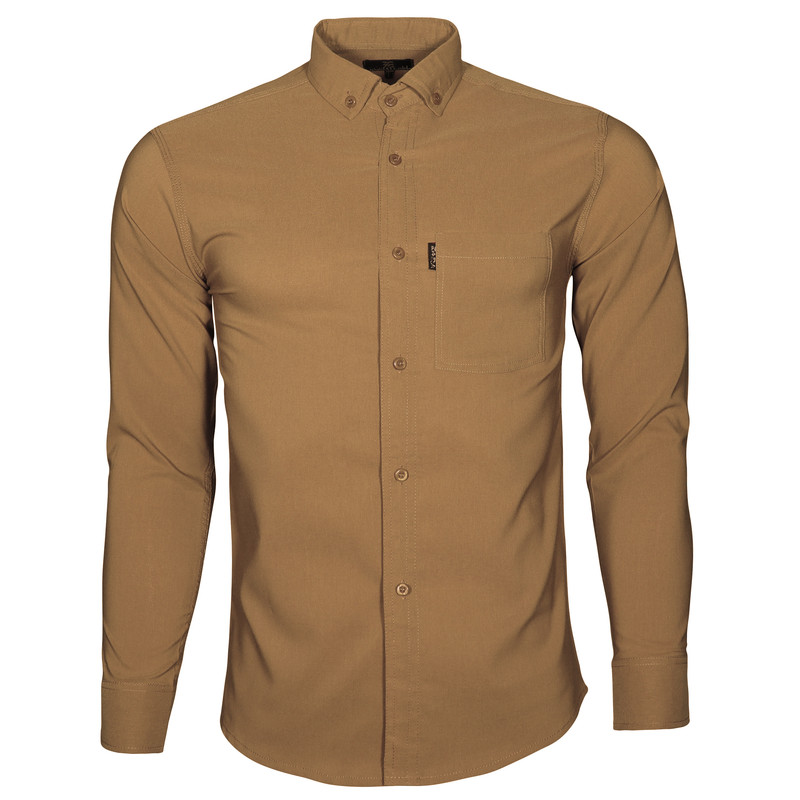 پیراهن آستین بلند یقه برگردان مردانه مدل تک جیب دیلون مدل ۱۵