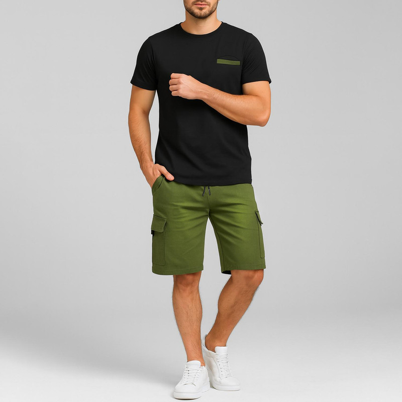 ست تی شرت و شلوارک مردانه مادر مدل Neon