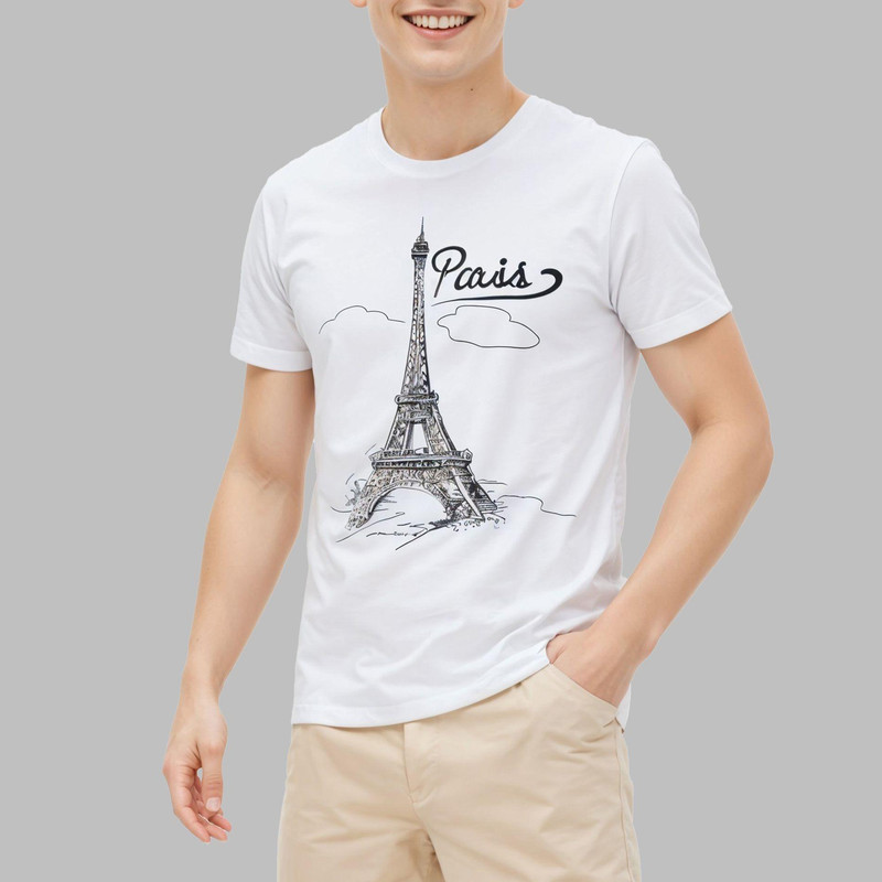 تیشرت مردانه طرح PARIS کد ZJ02