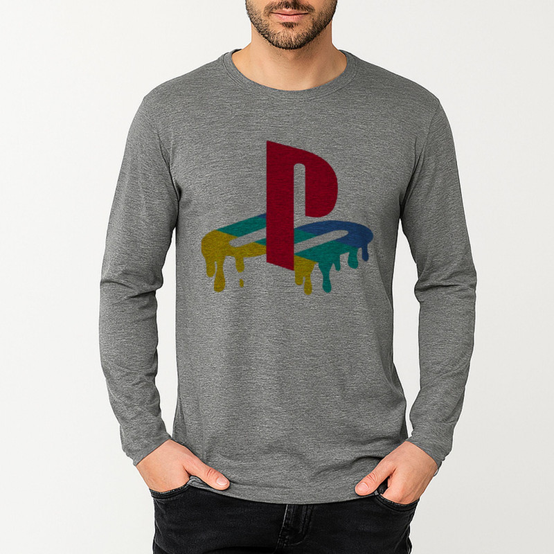 تی شرت آستین بلند مردانه مدل پلی استیشن W304