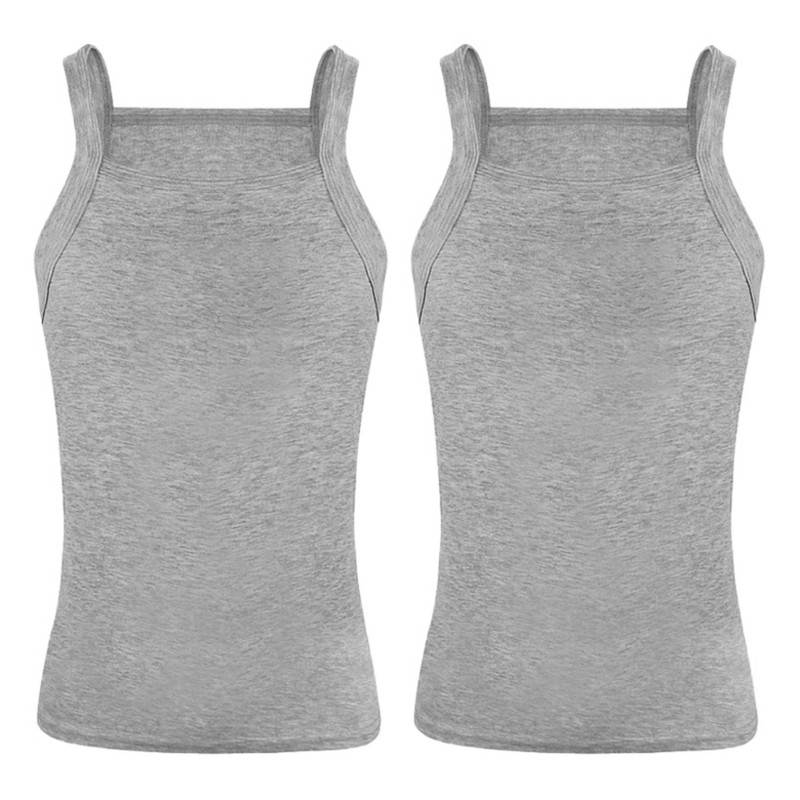 زیر پوش رکابی مردانه مدل یقه خشتی بسته 2 عددی