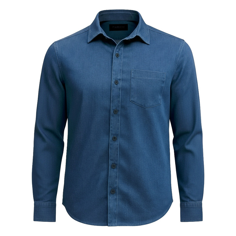 پیراهن آستین بلند یقه برگردان مردانه مدل جین کد L114