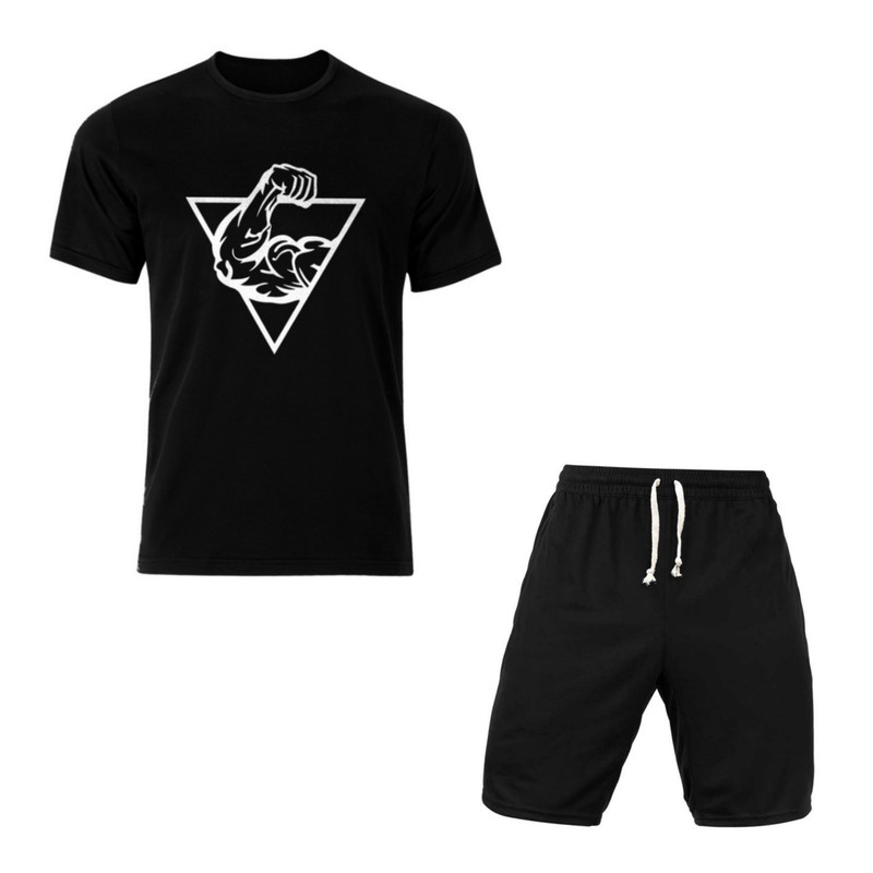 ست تی‌شرت آستین کوتاه و شلوارک ورزشی مردانه اولسون مدل بدنسازی 09