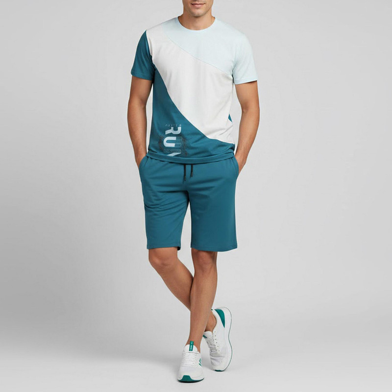 ست تی شرت آستین کوتاه و شلوارک راحتی مردانه مدل 17633