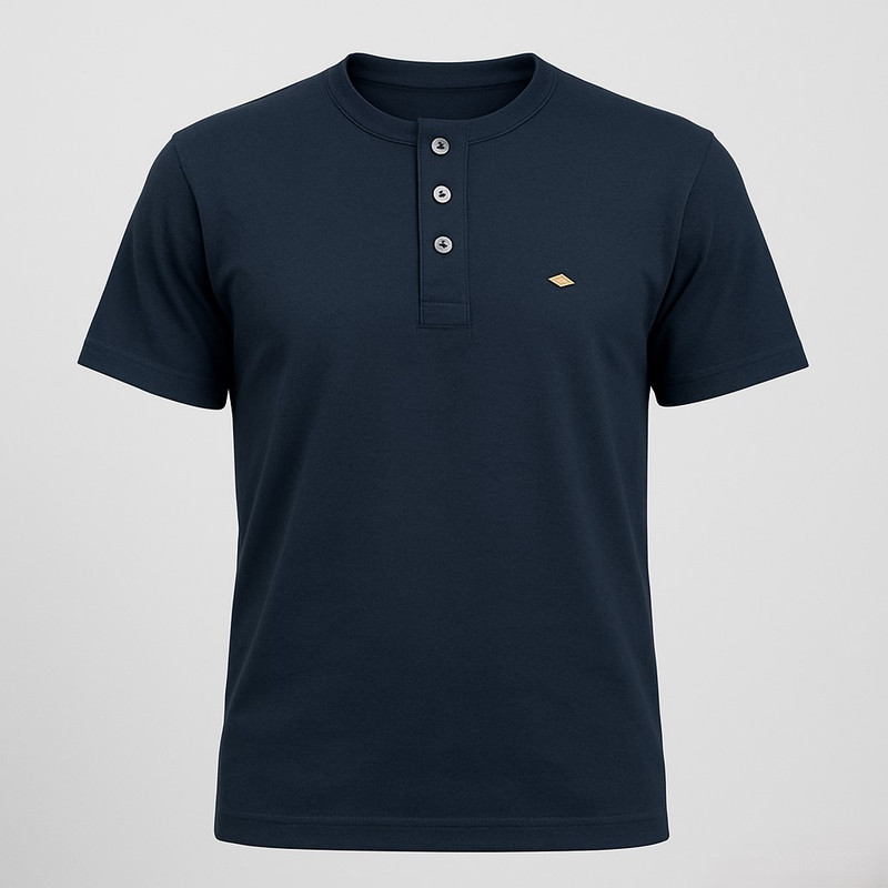 تی‌شرت آستین کوتاه مردانه مدل سه دکمه