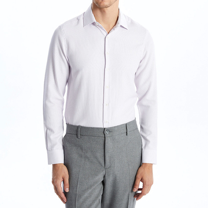 پیراهن آستین بلند یقه برگردان مردانه ال سی وایکیکی مدل W41276Z8