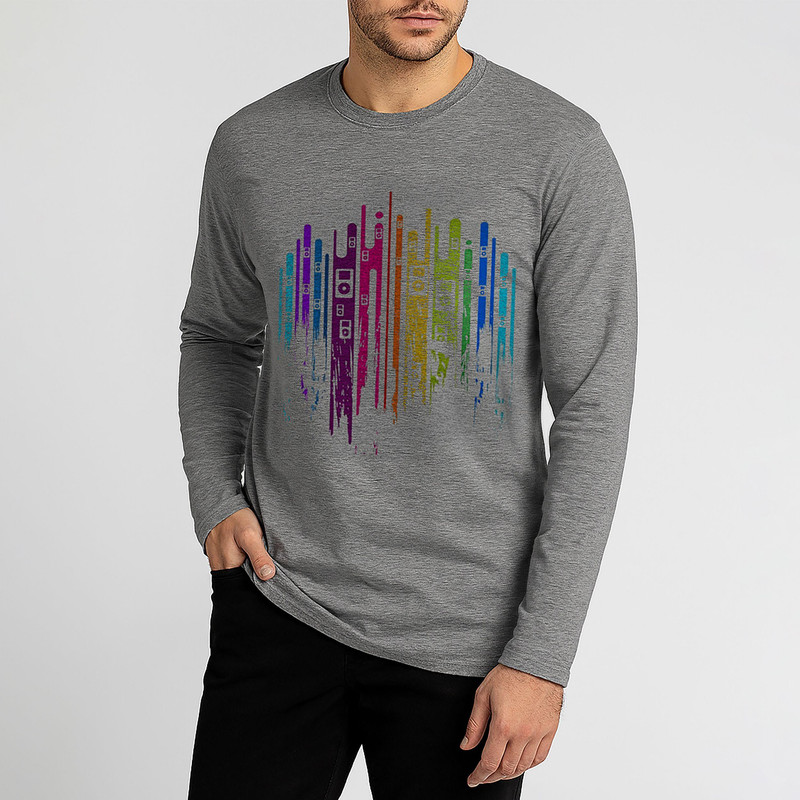 تیشرت آستین بلند مردانه مدل رنگارنگ W52