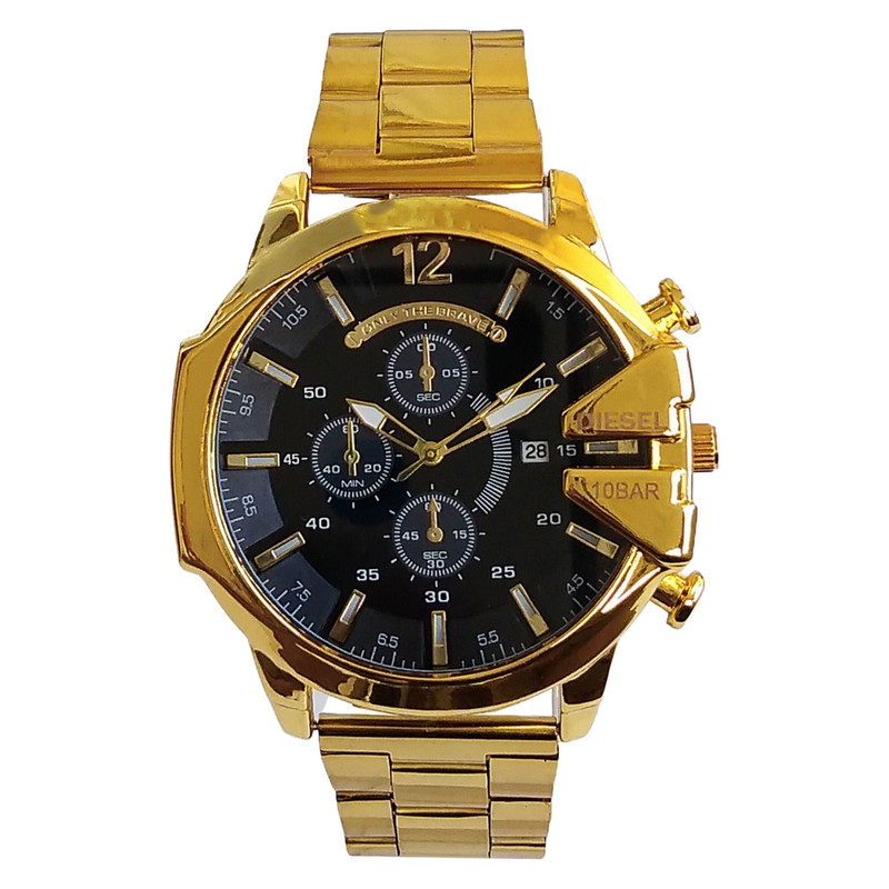 ساعت مچی عقربه‌ای کوارتز  مردانه مدل بندفلزی شاخدار کد 444