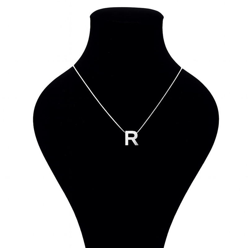 گردنبند مدل حرف R پفکی