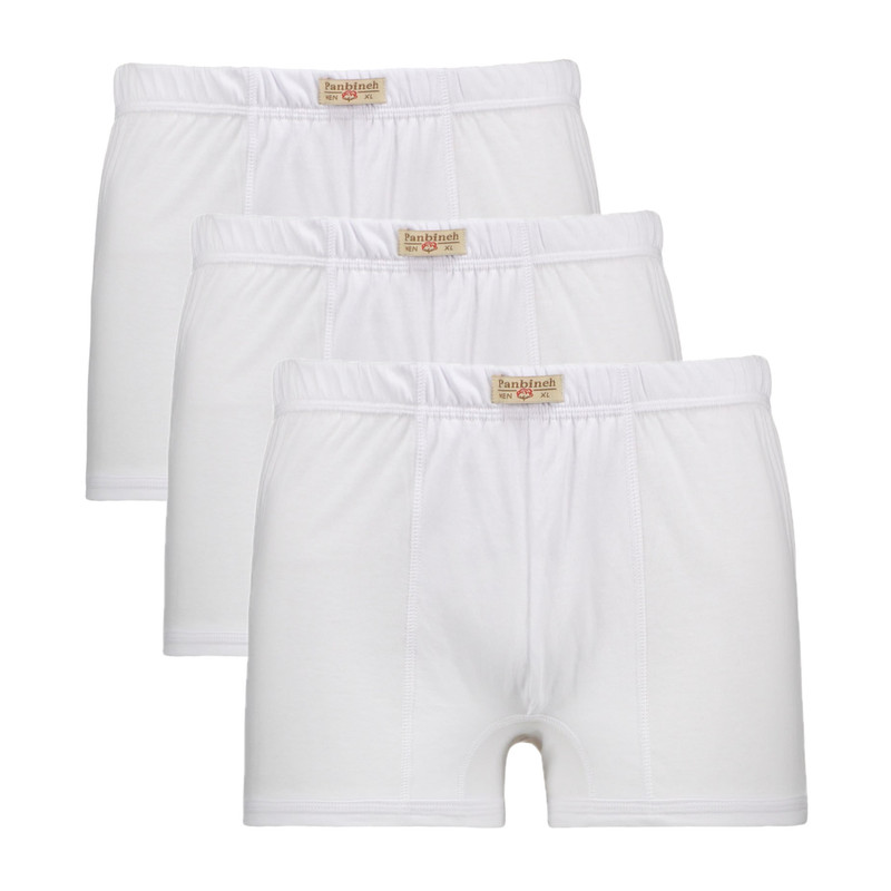 شورت مردانه پنبینه مدل باکسر طبی دمپا نواری مجموعه 3 عددی