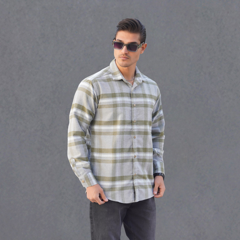 پیراهن آستین بلند یقه برگردان مردانه مدل 1204