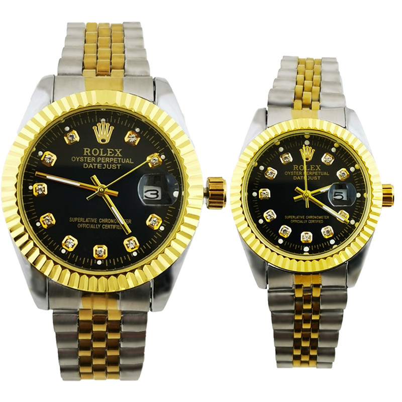 ست ساعت مچی عقربه ای زنانه و مردانه مدل تاریخ دار دیت جاست