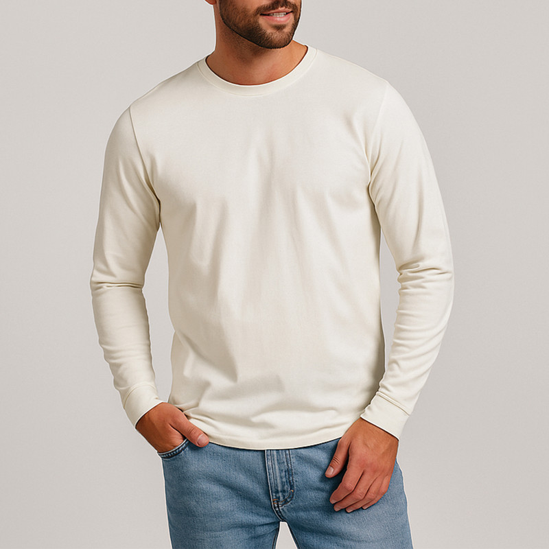 تی شرت آستین بلند مردانه رانژ مدل ساده کد 23RA05 - 423