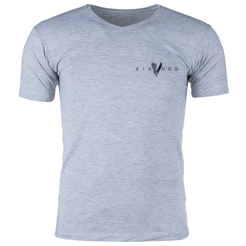 تی شرت ملانژ  مردانه گالری واو طرح Vikings کد CT80217z