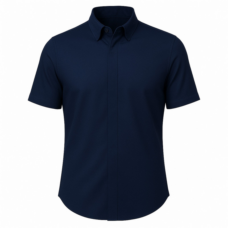 پیراهن آستین کوتاه یقه برگردان مردانه مدل بی نام کد SOR