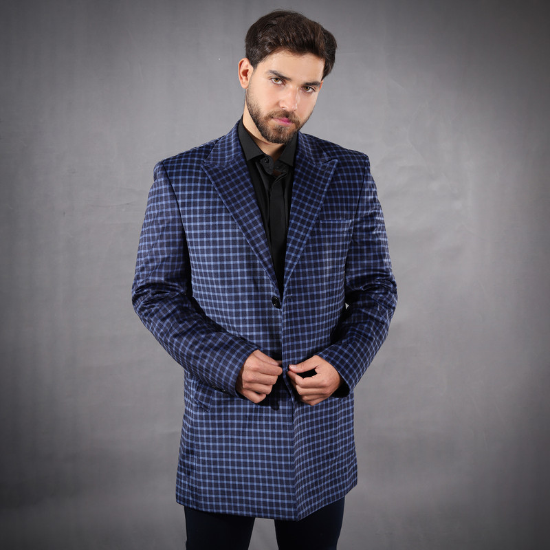 پالتو مردانه مدل مخمل چهرخانه درشت