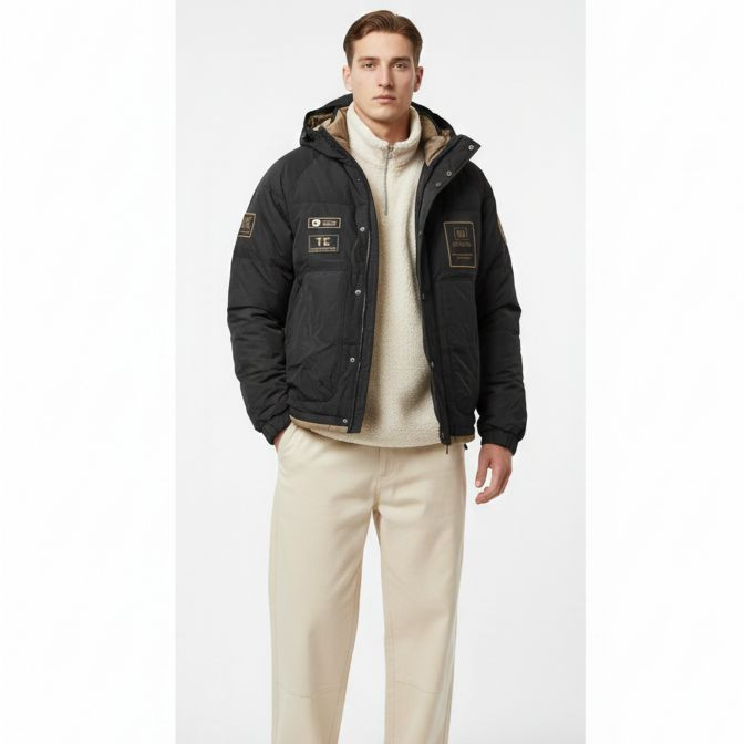 کاپشن مردانه مدل زمستانی قواره باکسی 6637