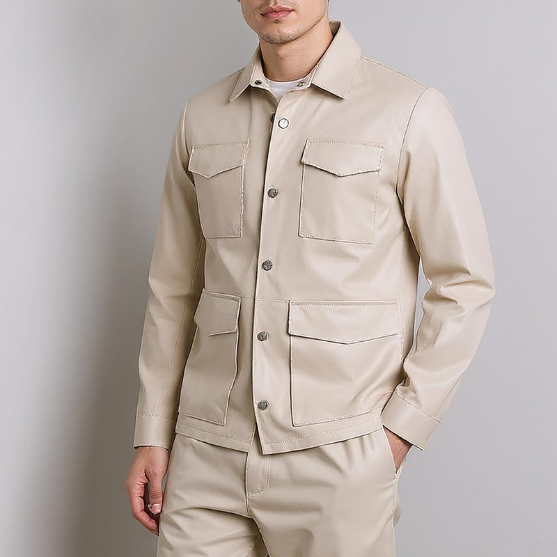 کت چرم مردانه کروم مدل 2420710