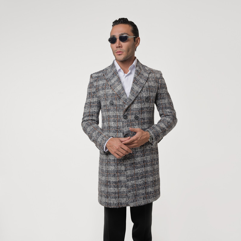 پالتو کوتاه مردانه مدل چهارخانه ماهوت 5