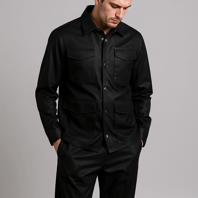 کت چرم مردانه کروم مدل 2420710