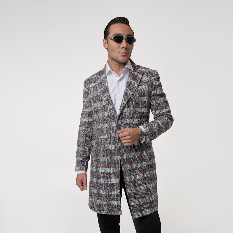 پالتو کوتاه مردانه مدل چهارخانه ماهوت 6