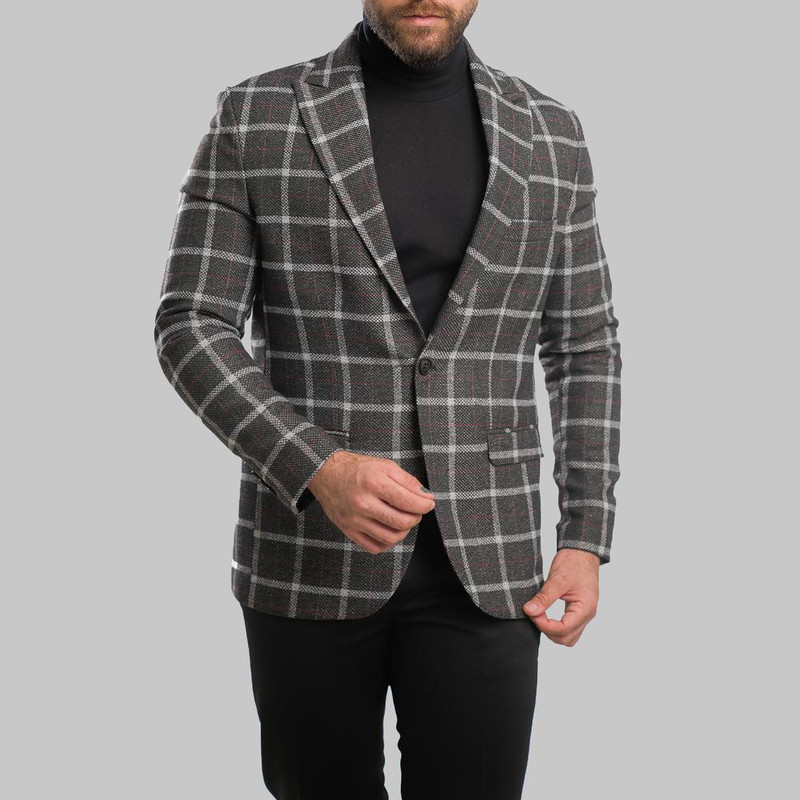 کت مردانه مدل چهارخانه درشت سناتور 3-3