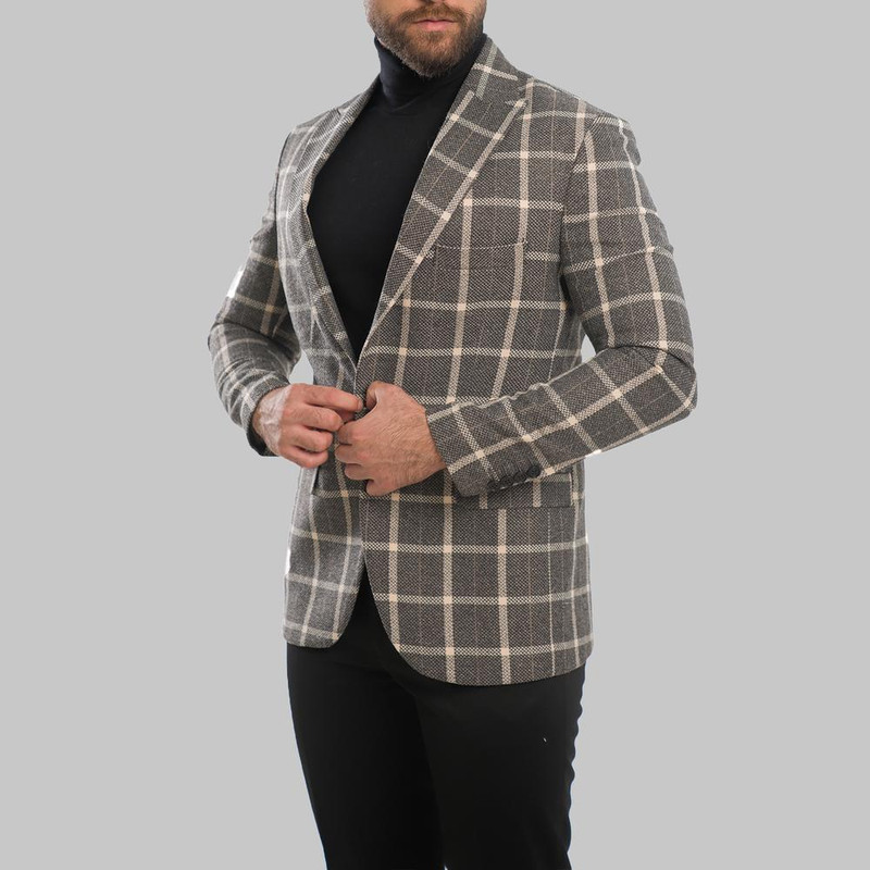 کت مردانه مدل چهارخانه درشت سناتور 2-2