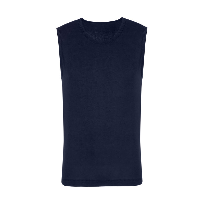 زیرپوش بدون آستین مردانه مدل آستین حلقه ای رنگ سرمه‌ای