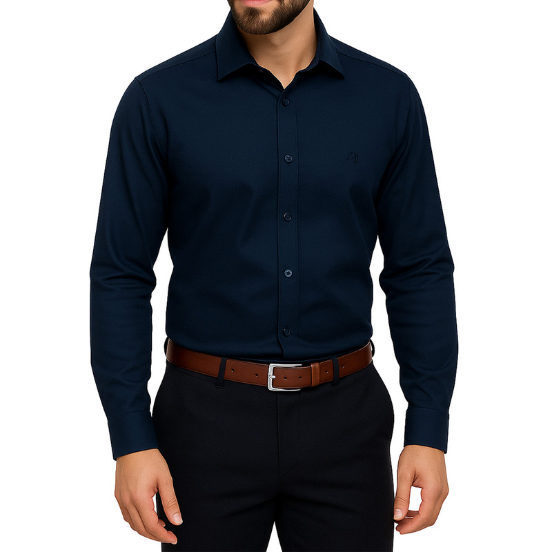 پیراهن آستین بلند یقه برگردان مردانه مدل 177-122