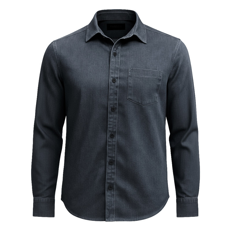 پیراهن آستین بلند یقه برگردان مردانه مدل جین L113