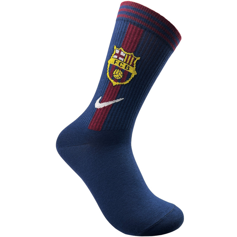 جوراب ورزشی ساق بلند مردانه مدل باشگاه فوتبال بارسلونا