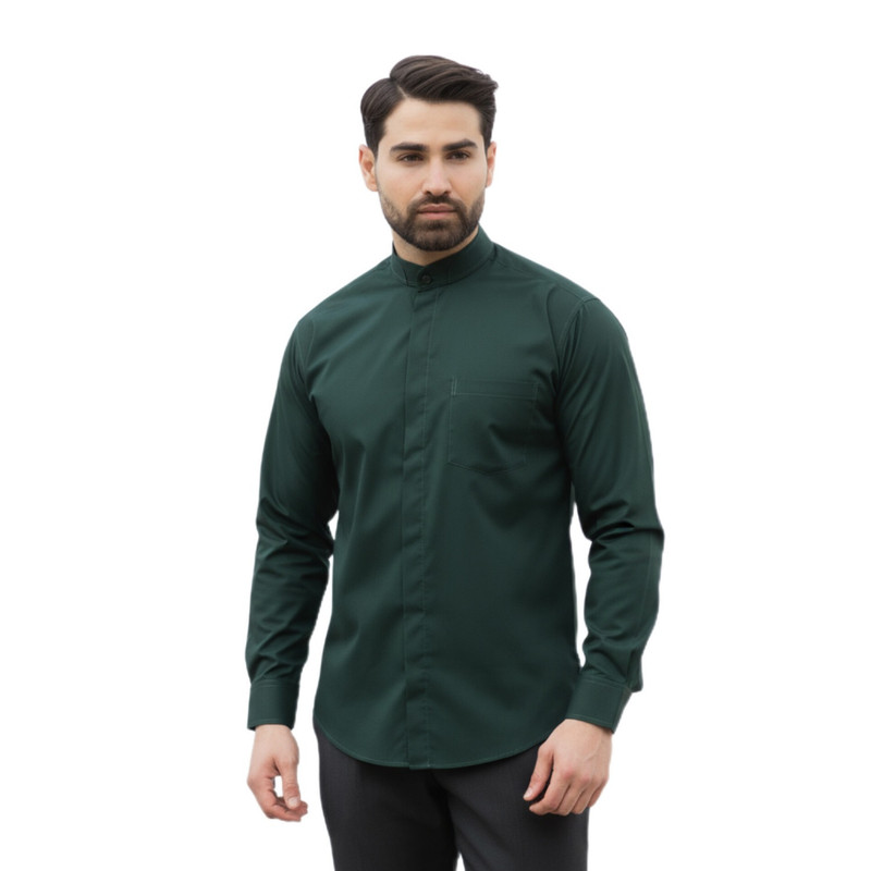 پیراهن آستین بلند یقه دیپلمات مردانه مدل S105