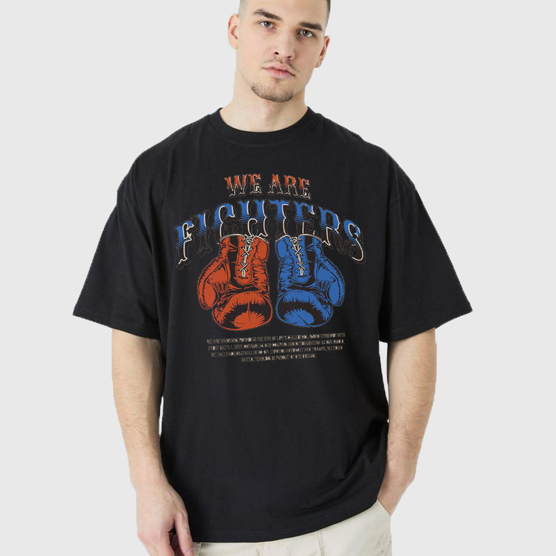 تی شرت آستین کوتاه مردانه مدل دستکش بوکس مبارز برنده Z550