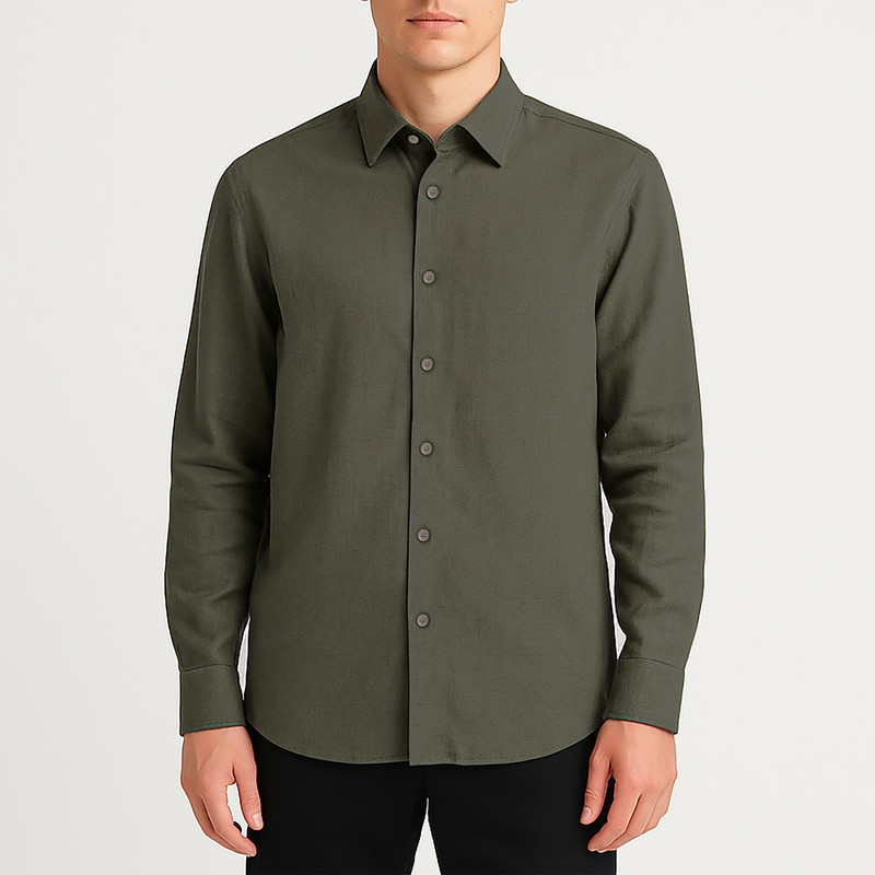 پیراهن آستین بلند مردانه کروم مدل لینن 2410155