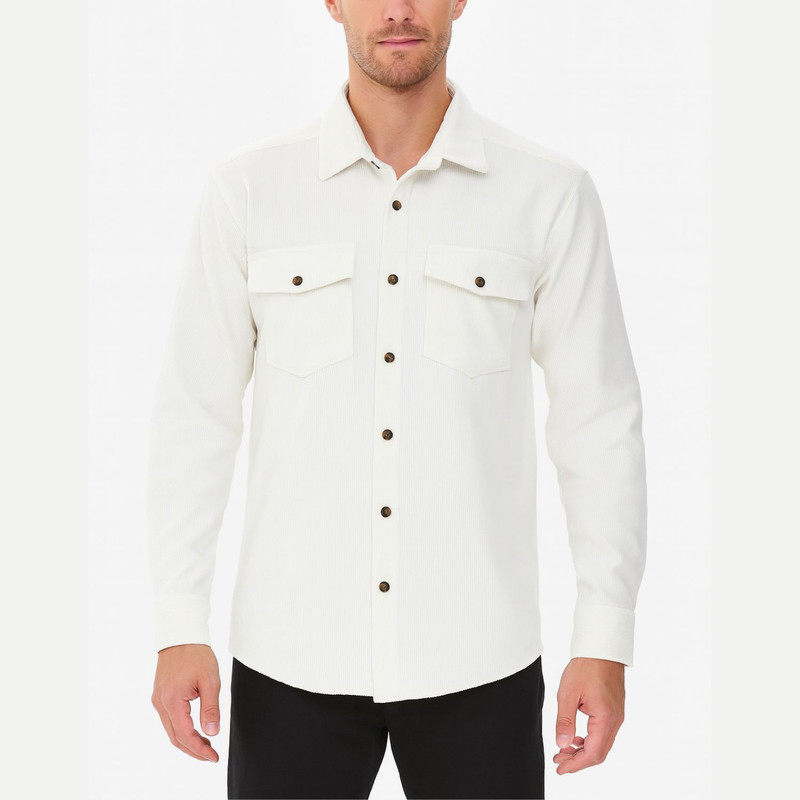 پیراهن آستین بلند مردانه مدل مخمل کبریتی دو جیب