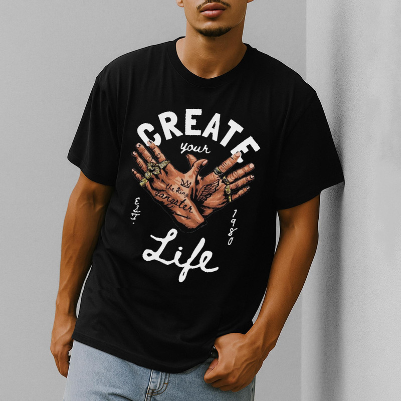 تی شرت آستین کوتاه مردانه مدل گنگ دارک لش کد mo063