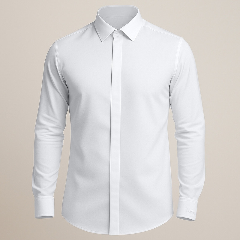 پیراهن آستین بلند یقه دکمه دار مردانه مدل رسمی اسلیم فیت