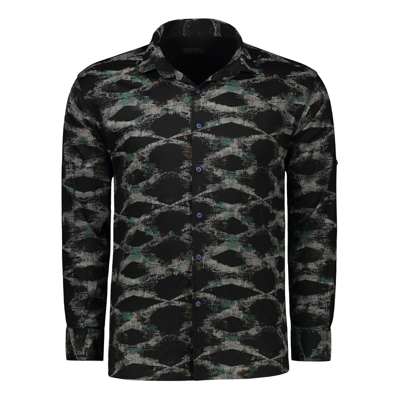 پیراهن آستین بلند یقه برگردان مردانه مدل دنیم کد K-M