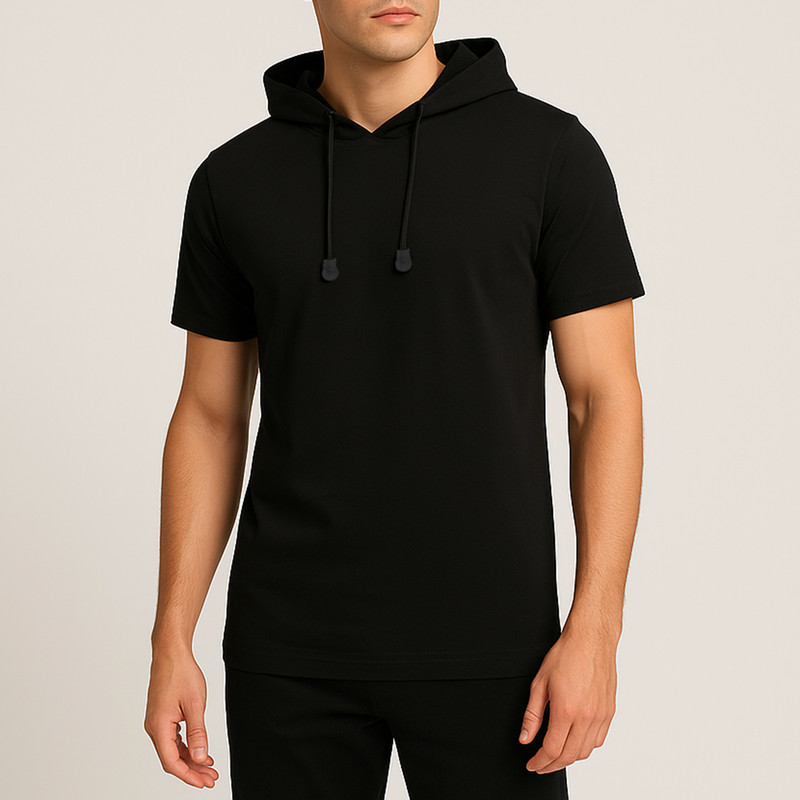 تیشرت کلاه دار آستین کوتاه مردانه باینت کد 323-11