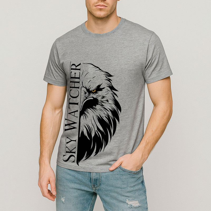 تی‌شرت آستین کوتاه مردانه مدل عقاب کد V334