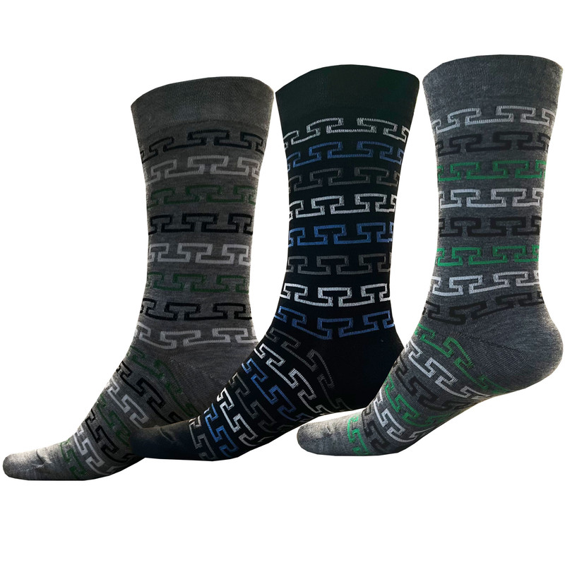 جوراب ساق بلند مردانه پالوته مدل PLT-Z6-VR مجموعه 3 عددی