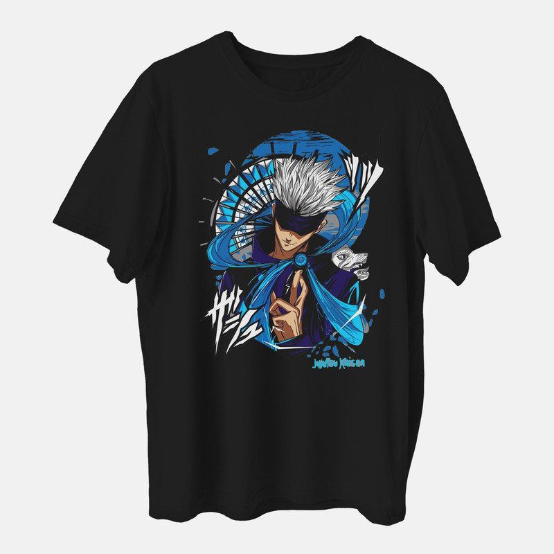 تی شرت آستین کوتاه مردانه مدل انیمه ای جوجوتسوکایسن شخصیت گوجو anm500